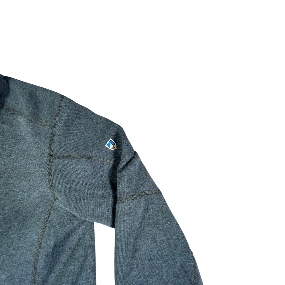 Kuhl Mens Quarter Zip Pullover Sweater Charcoal Heather Grey Medium Hiking Layer